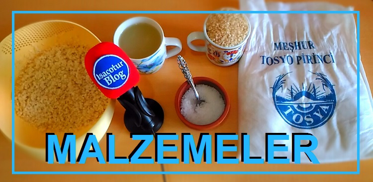 SARI KILÇIK PİRİNÇ PİLAVI MALZEMELERİ