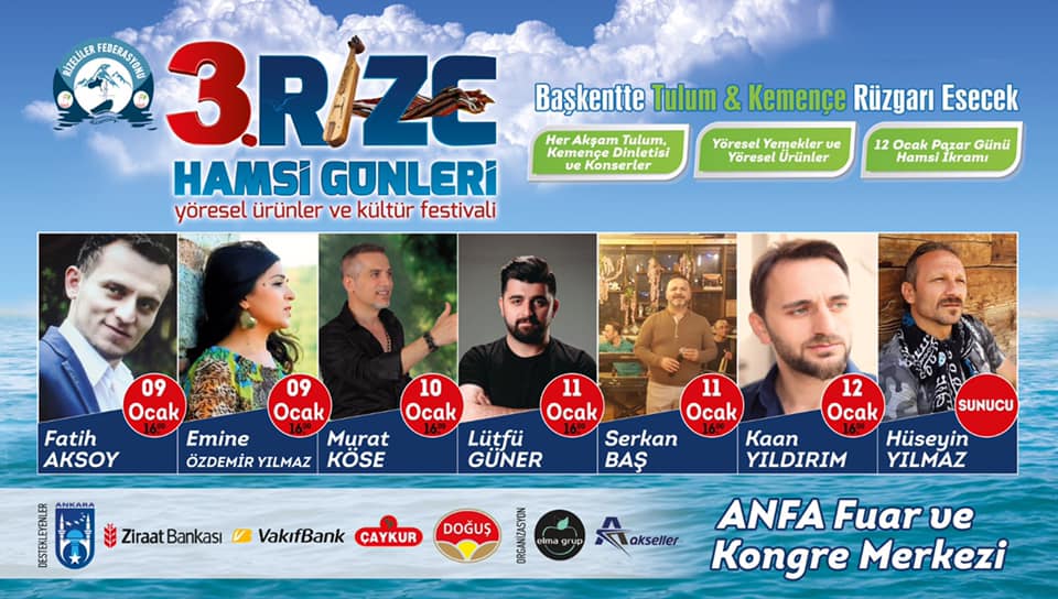 3. Rize Tanıtım Günleri Festivali 2020 Ankara Konserlerleri
