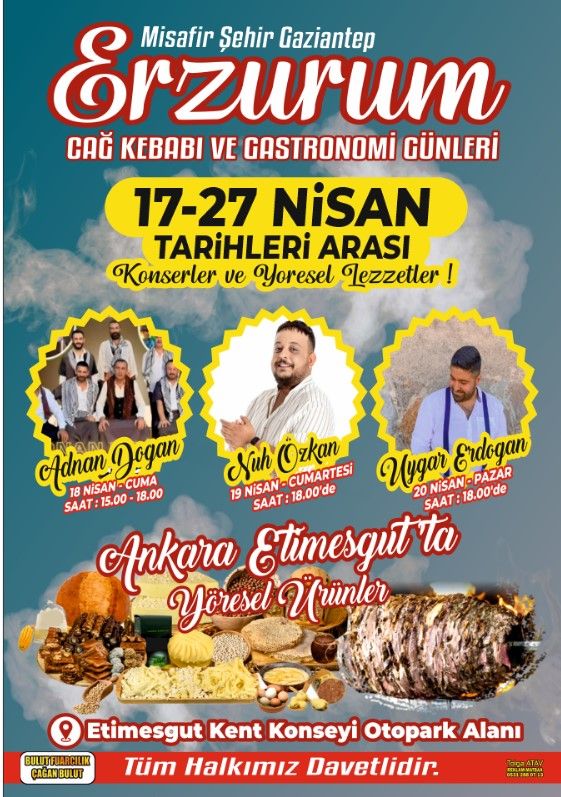 Erzurum Cağ Kebabı Gastronomi Günleri Etimesgut'ta