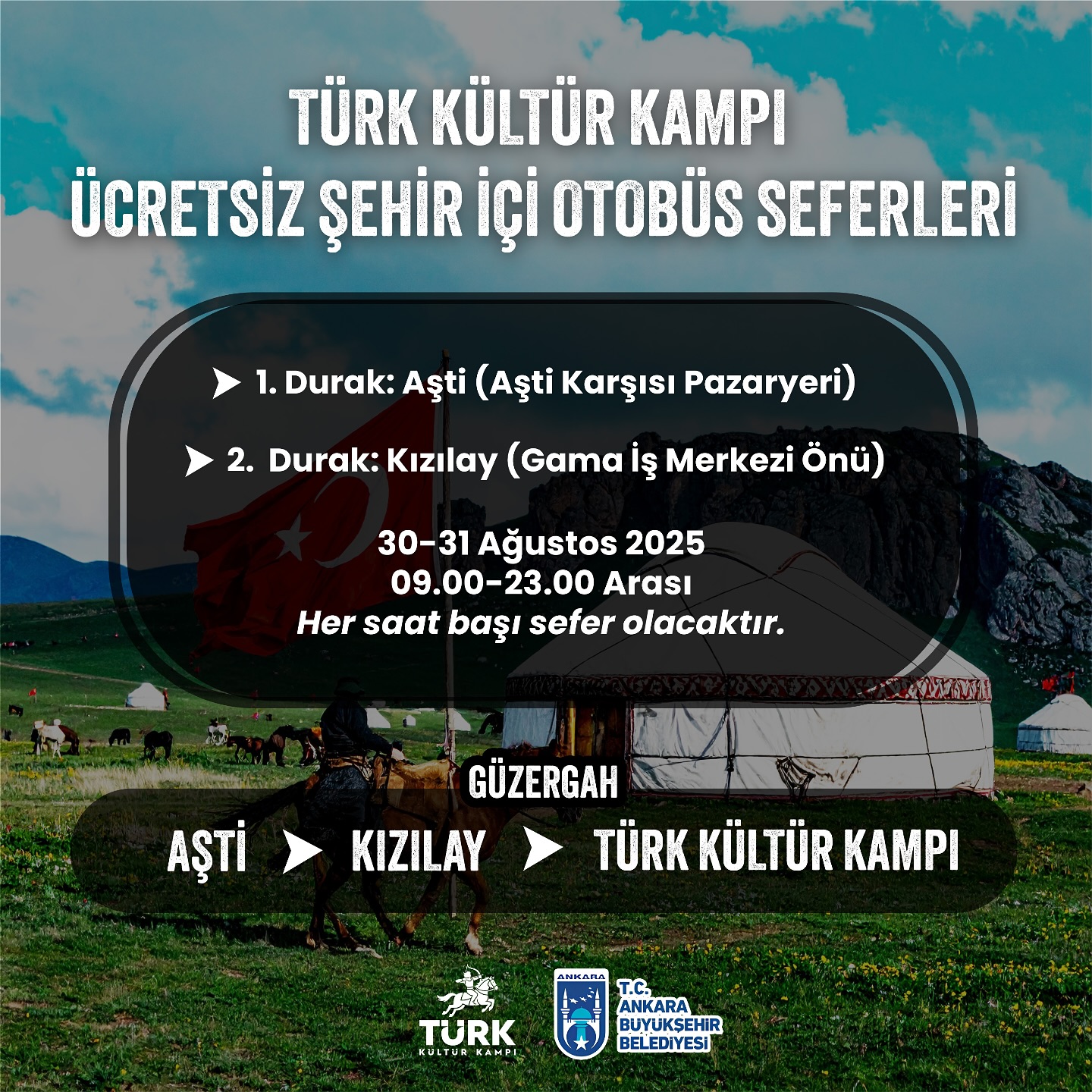 Türk Kültür Kampı Ücretsiz Şehir İçi Otobüs Seferleri