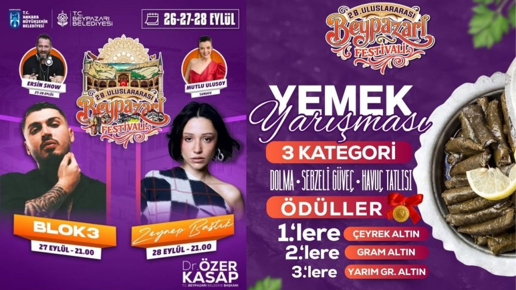 28. Uluslararası Beypazarı Festivali 26-27-28 Eylül 2025