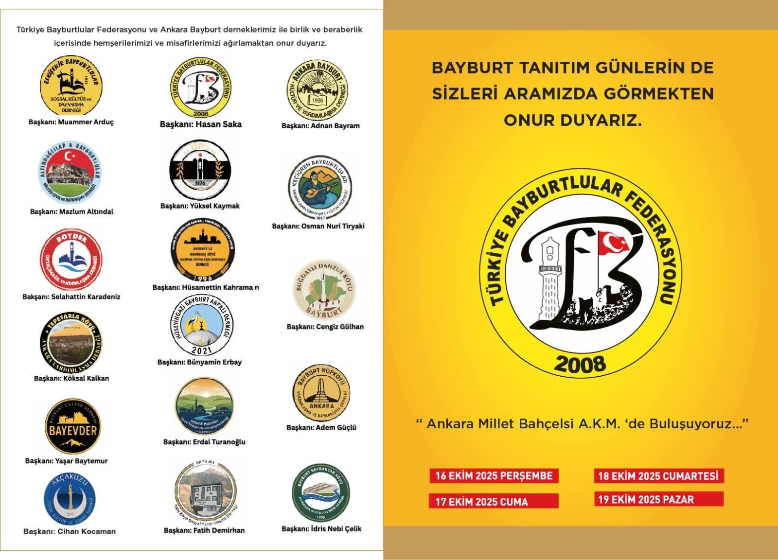 Ankara'da Bayburt Tanıtım Günleri 2025