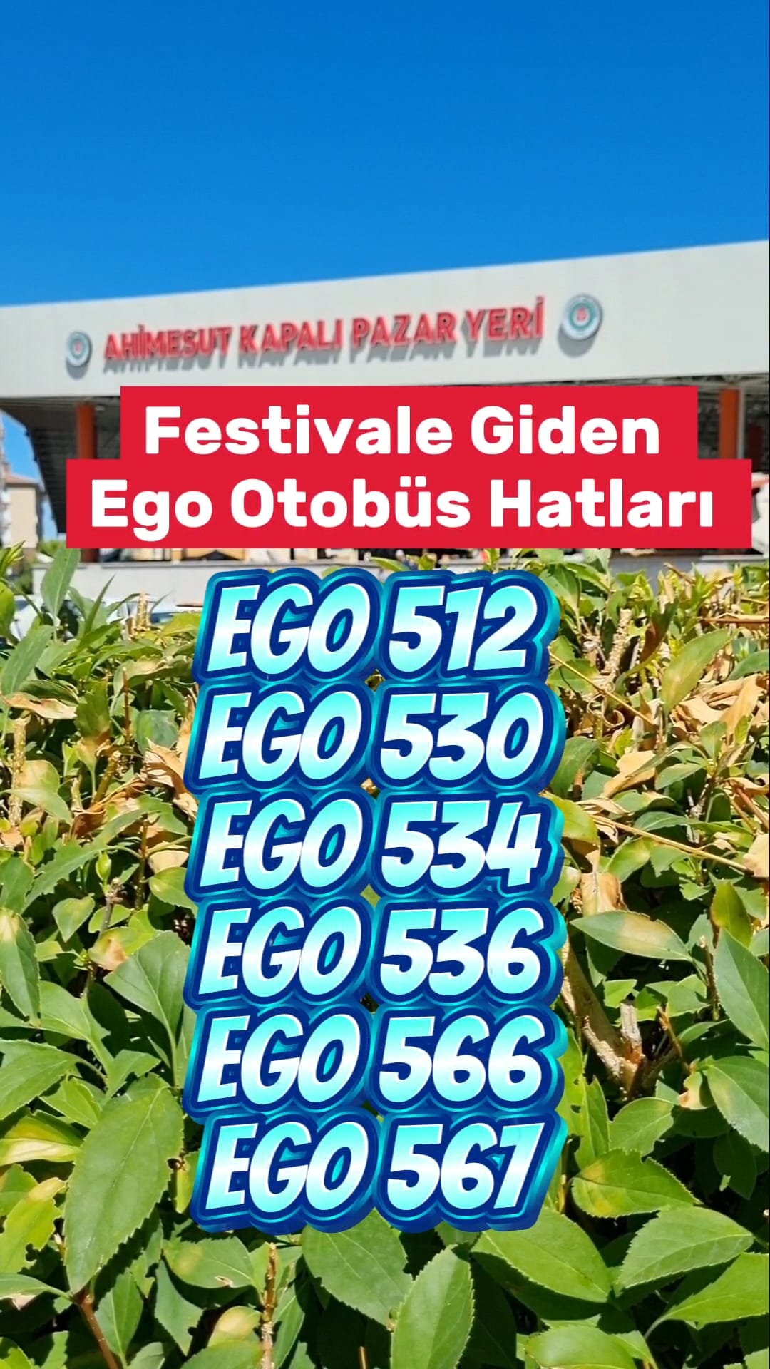 Etimesgut Ahi Mesut Kapalı Pazar Yeri Festival Alanından Ego Hatları