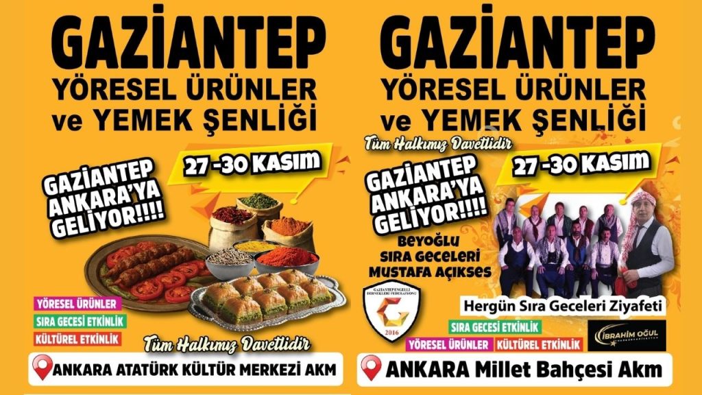 Gaziantep Yöresel Ürünler ve Yemek Şenliği Başkent Millet Bahçesinde