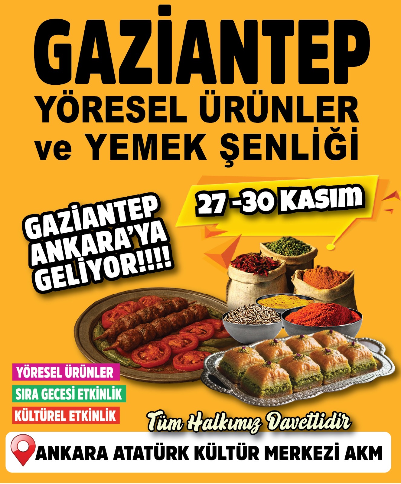 Gaziantep Yöresel Ürünler ve Yemek Şenliği Başkent Millet Bahçesinde