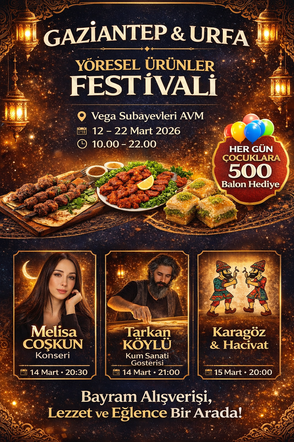 Vega Subayevleri AVM’de Gaziantep & Urfa Yöresel Ürünler Festivali Başladı