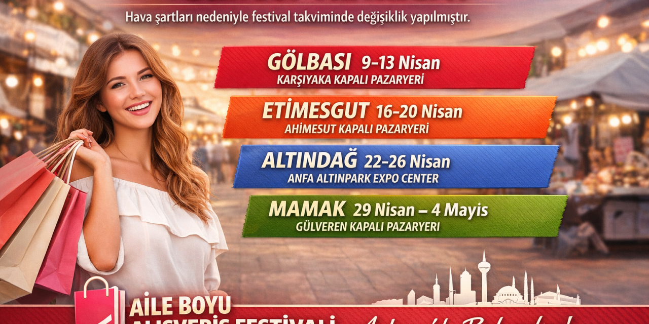 Ankara’da Büyük Alışveriş Festivali Başlıyor! Gölbaşı, Etimesgut, Altınpark, Mamak