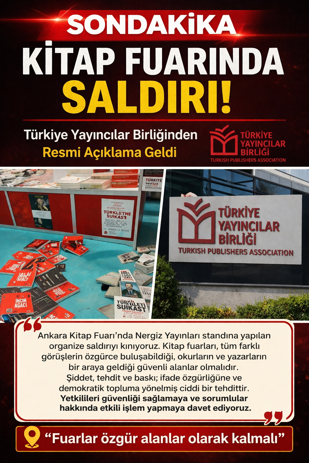 Ankara Kitap Fuarı’ndaki Saldırıya Türkiye Yayıncılar Birliği’nden Açıklama