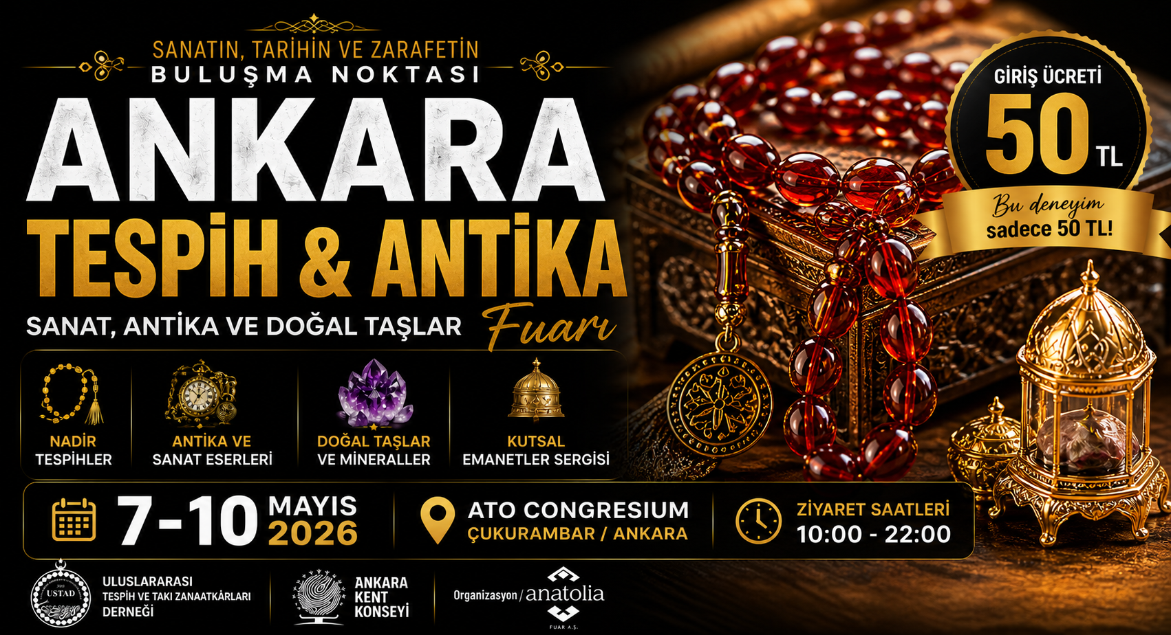 Ankara Tespih, Sanat, Antika ve Doğal Taşlar Fuarı 2026