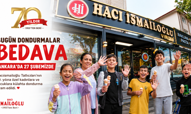 Hacıismailoğlu’ndan 70. Yıla Özel Ücretsiz Dondurma Kampanyası
