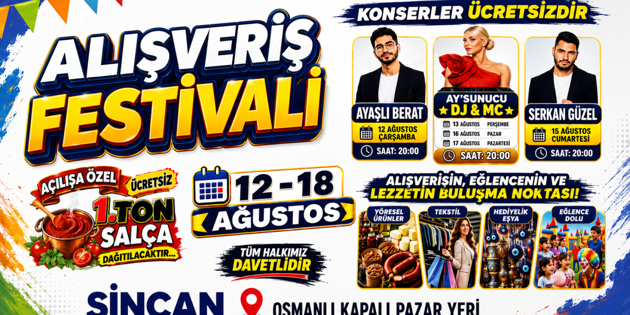 Sincan’da 1 Ton Salça Dağıtıldı! Alışveriş Festivali Başladı